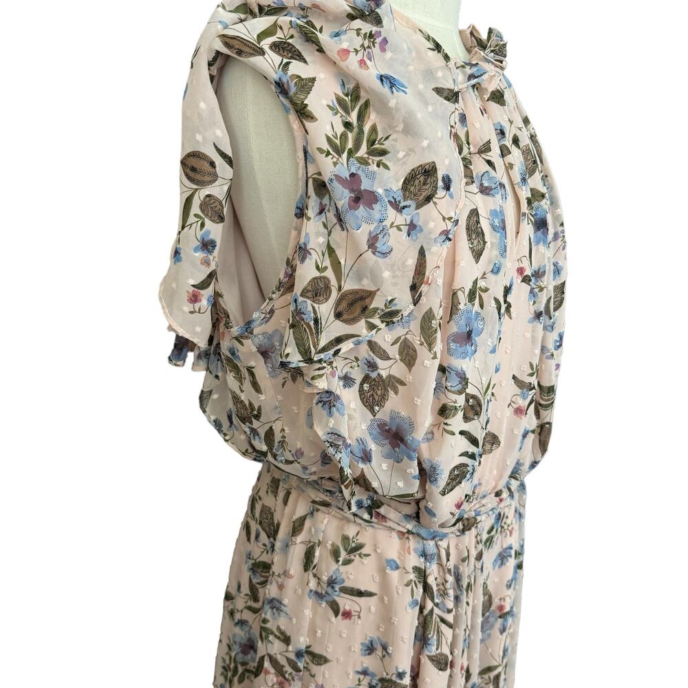 Floral Pink Ruffle-Neck Maxi Dress - Picture 5 of 16